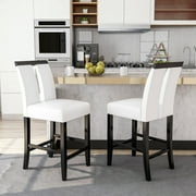 Strick \u0026 Bolton Lange Modern Upholstered Counter Height Chair (Set of 2) Faux Leather